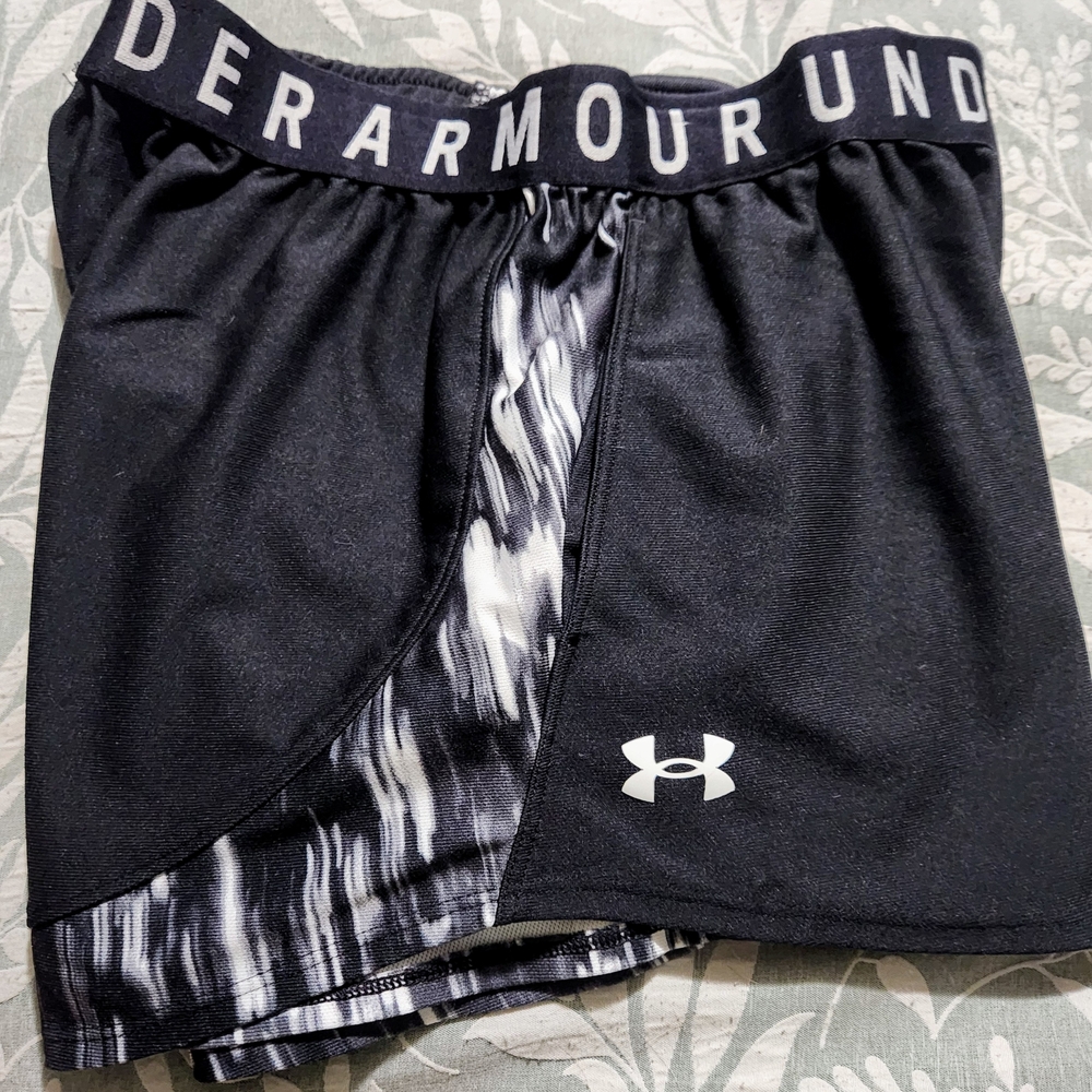 Under Armour Black and White Athletic Shorts